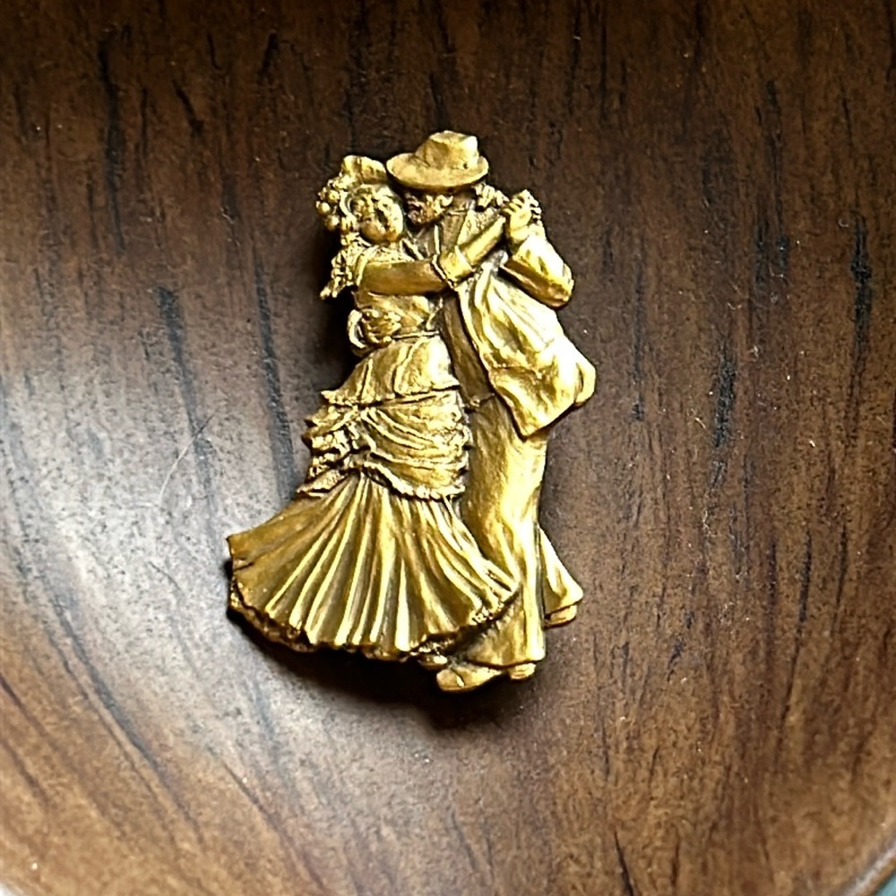Vintage Signed MFA Victorian Couple Dancing Brooch Pin